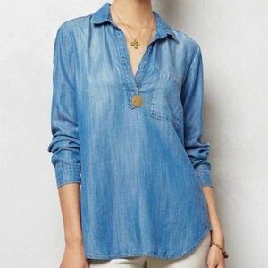 SOLD Anthro cloth + stone denim chambray tunic top